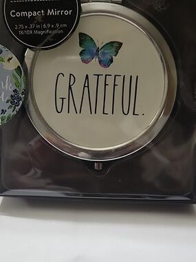 Rae Dunn Grateful Mirror with Butterfly Design